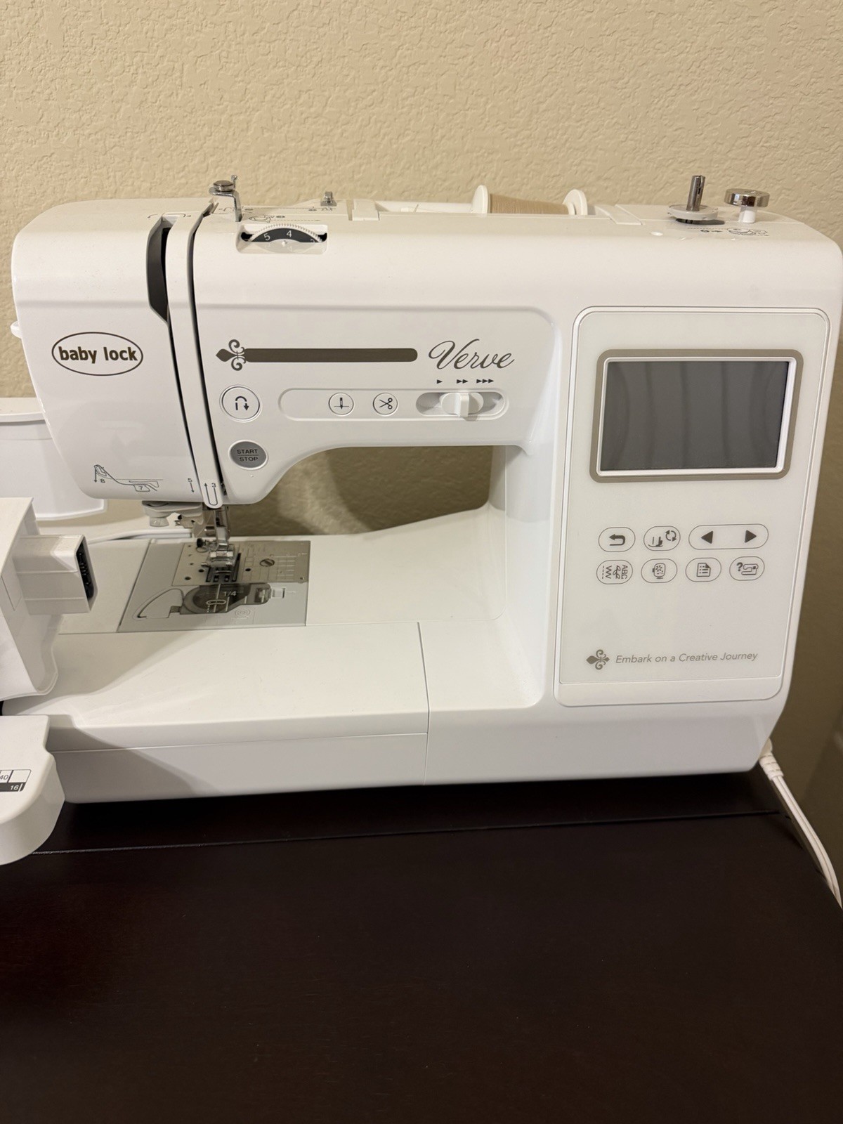Baby Lock Verve Sewing Machine BLMVR with accessories.