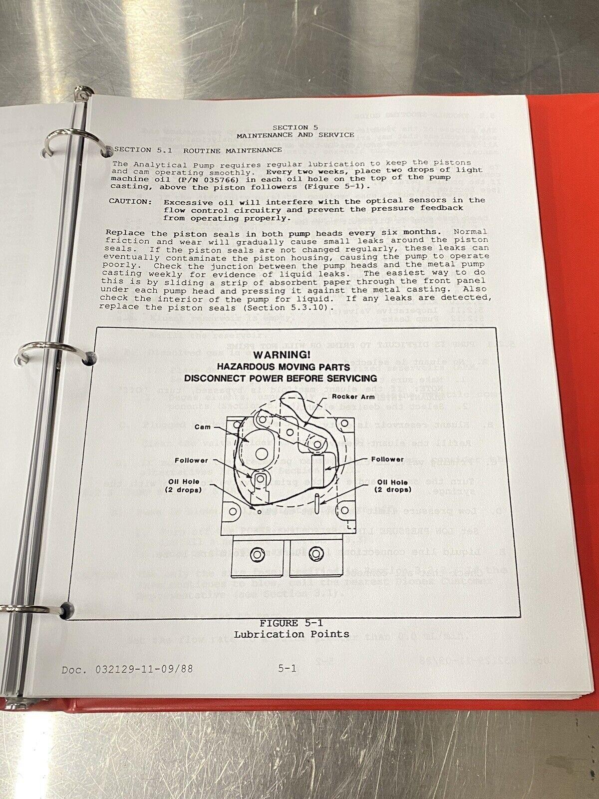 Dionex Ion Chromatography Pump Detector- Users Guide / Instruction Book / Manual