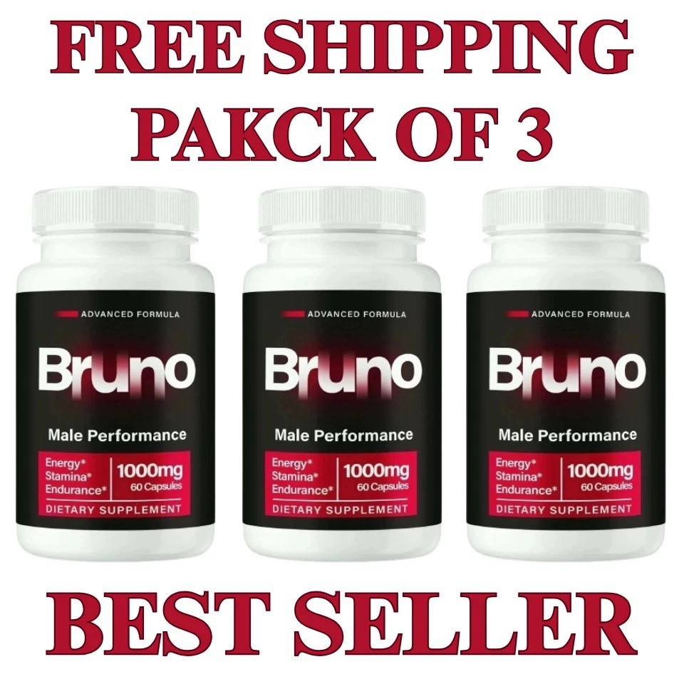 (3 Pack) Bruno Pills for Men Advanced Male Enhancement Performance & Energy Caps