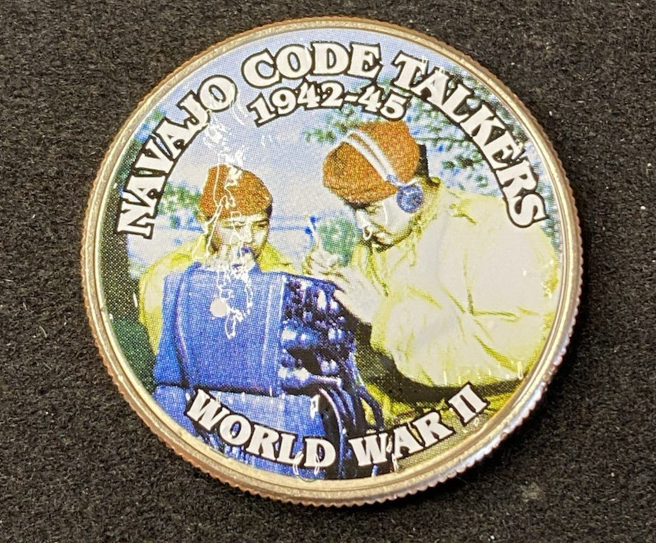 Colorized Kennedy Half Dollar World War II Navajo Code Talkers Free Shipping