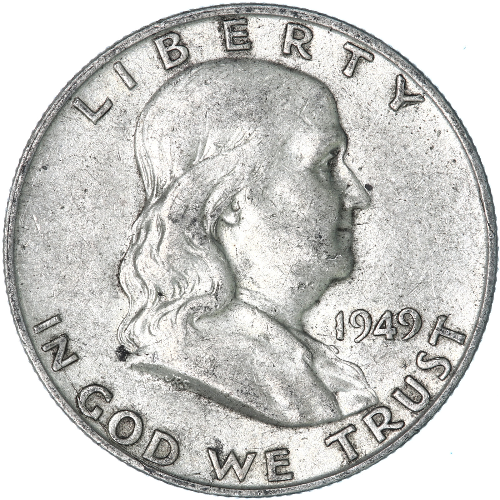 1949 D Franklin Half Dollar 90% Silver Extra Fine XF