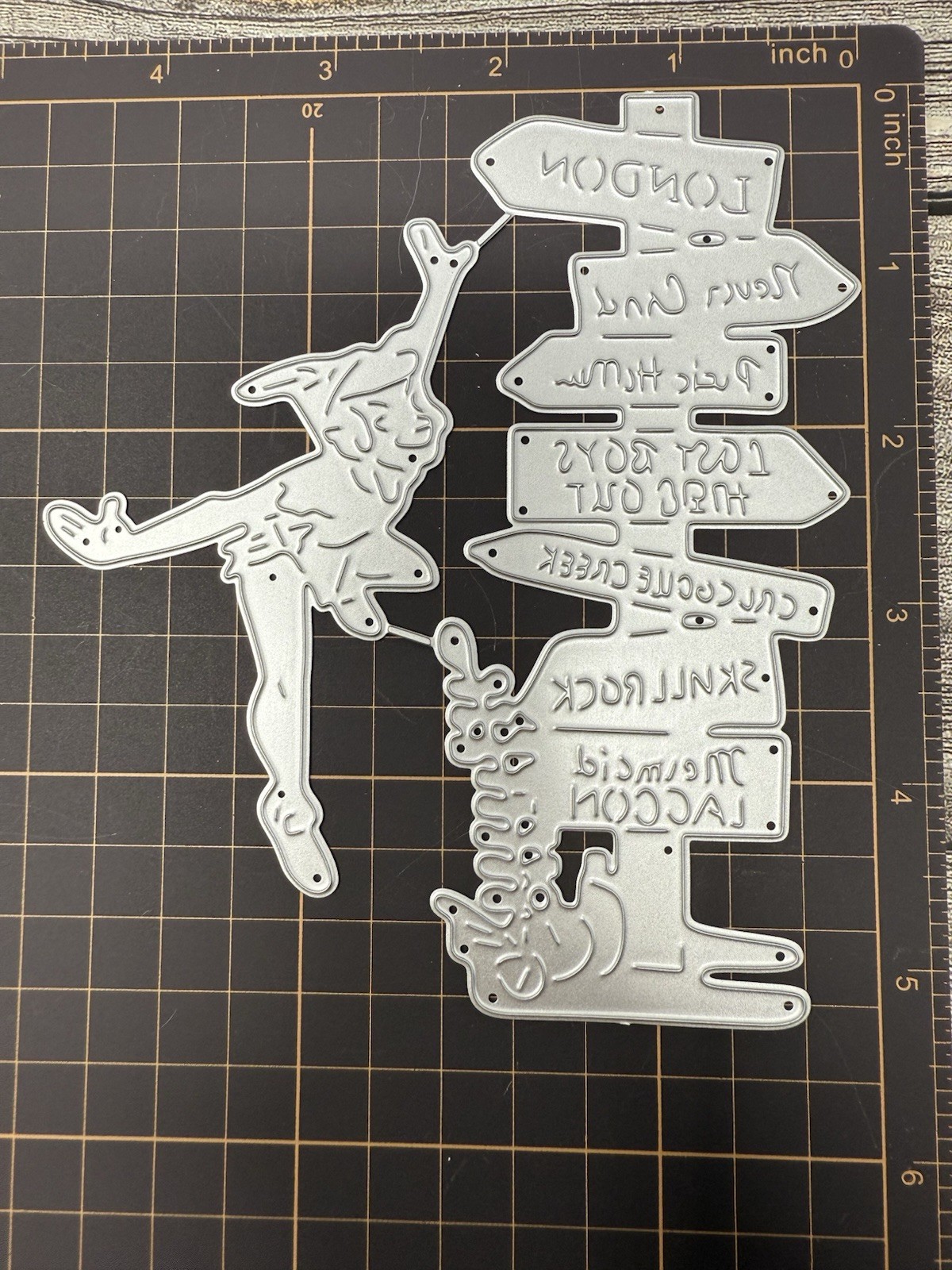Universal Thin Metal Die Cut Tool Disney Peter Pan Neverland Fly happy thoughts