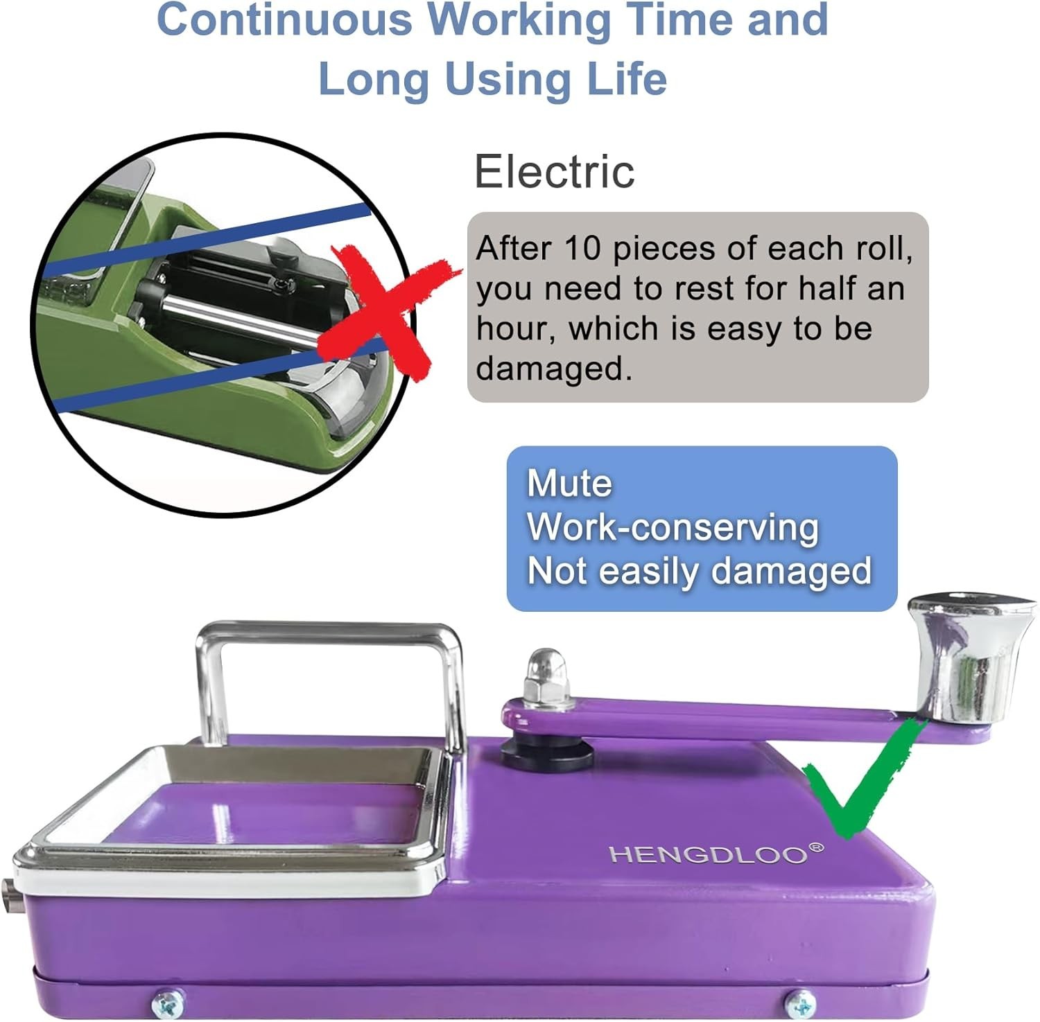 Compact Purple Cigarette Rolling Machine, Manual Design for Effortless Rolling