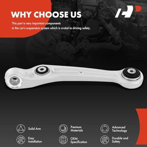 Front Left Forward Lower Control Arm, with Bushing, Compatible with Audi A8