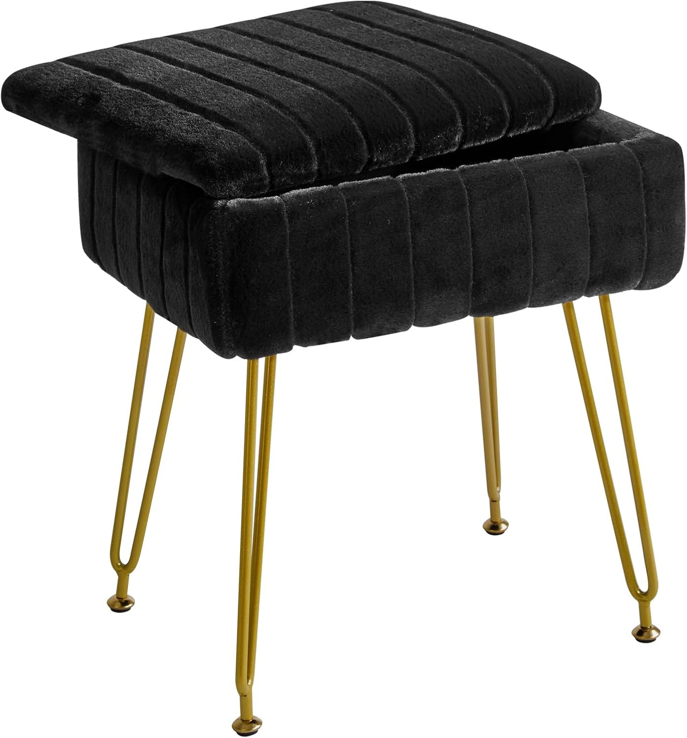 Stool Chair with Storage Space, Footrest Footstool Ottoman, Small Side Table, wi