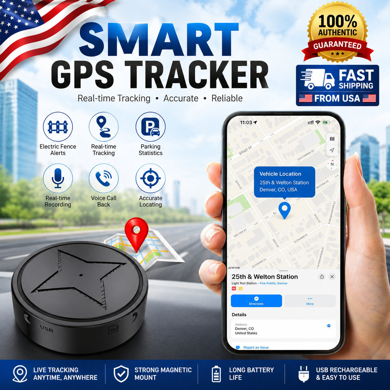 Magnetic Mini GPS Real Time Car Locator Tracker GSM/GPRS Vehicle Tracking Device