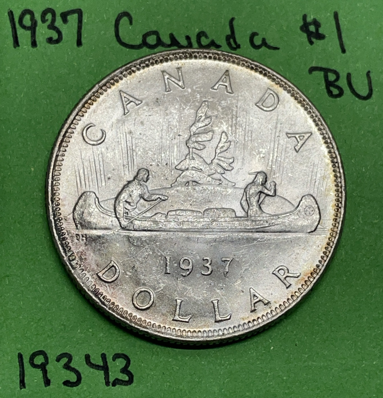 1937 Canada 🇨🇦 Silver $1 Dollar George V BU Brilliant Uncirculated Canadian