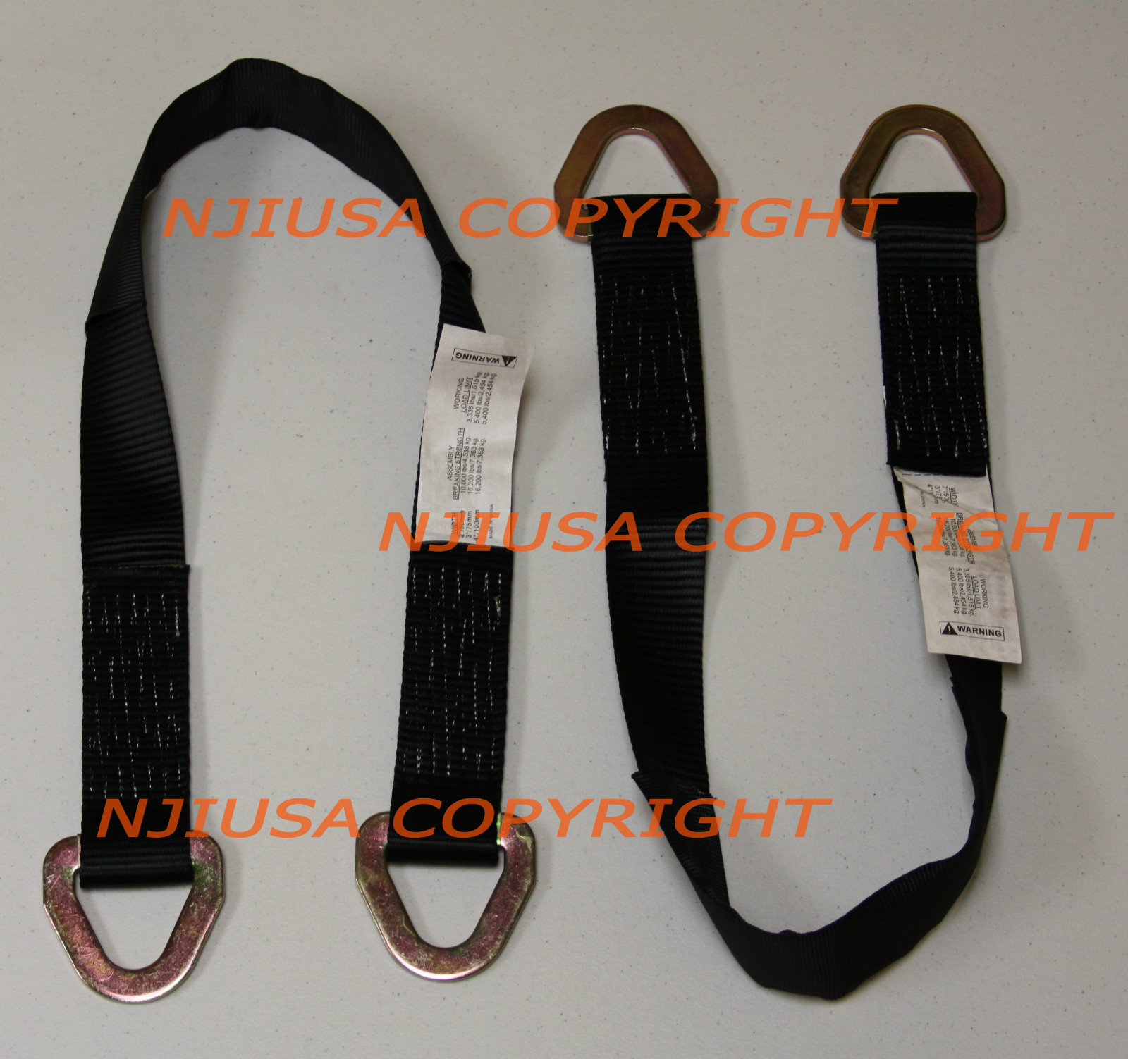 Two (2x) 24" AXLE STRAP ROLLBACK WRECKER TIE DOWN RACE CAR HAULER  4x4 Off Road