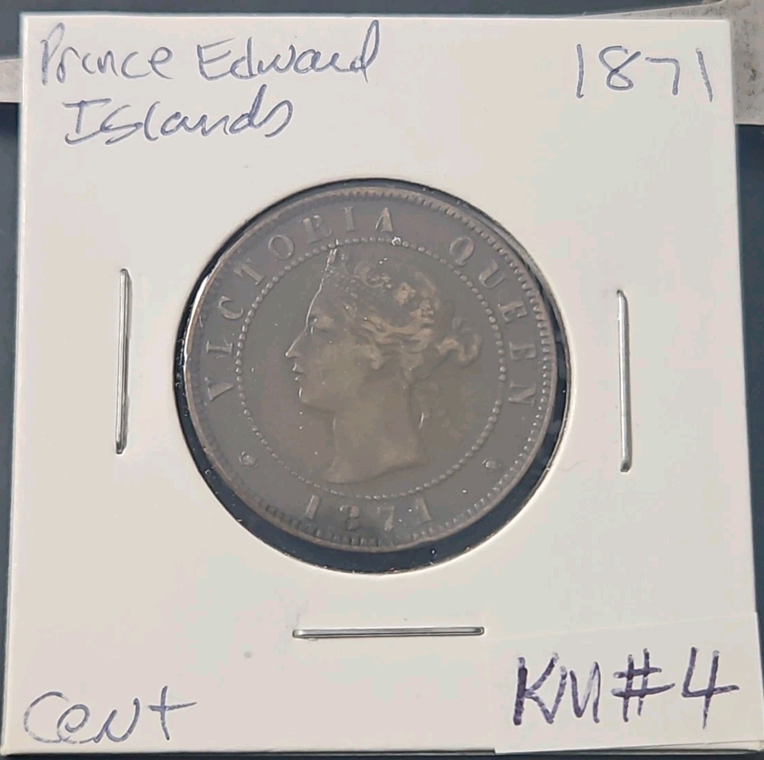 1871 Canada Prince Edward Island Cent Coin ( KM.#4 )