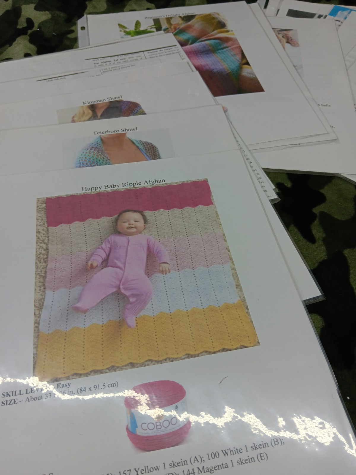 Crochet 25 Patterns Mixed Bundle Loose Leaf Clear Sleeved Colored Photos Copies