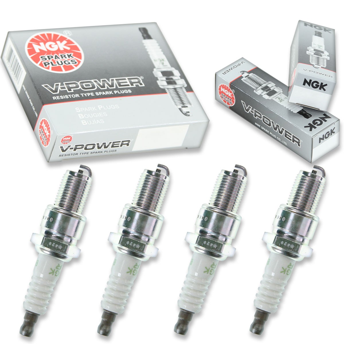 4pcs 09-10 Arctic Cat M8 EFI 153 Sno Pro NGK V-Power Spark Plugs 800cc 48ci it