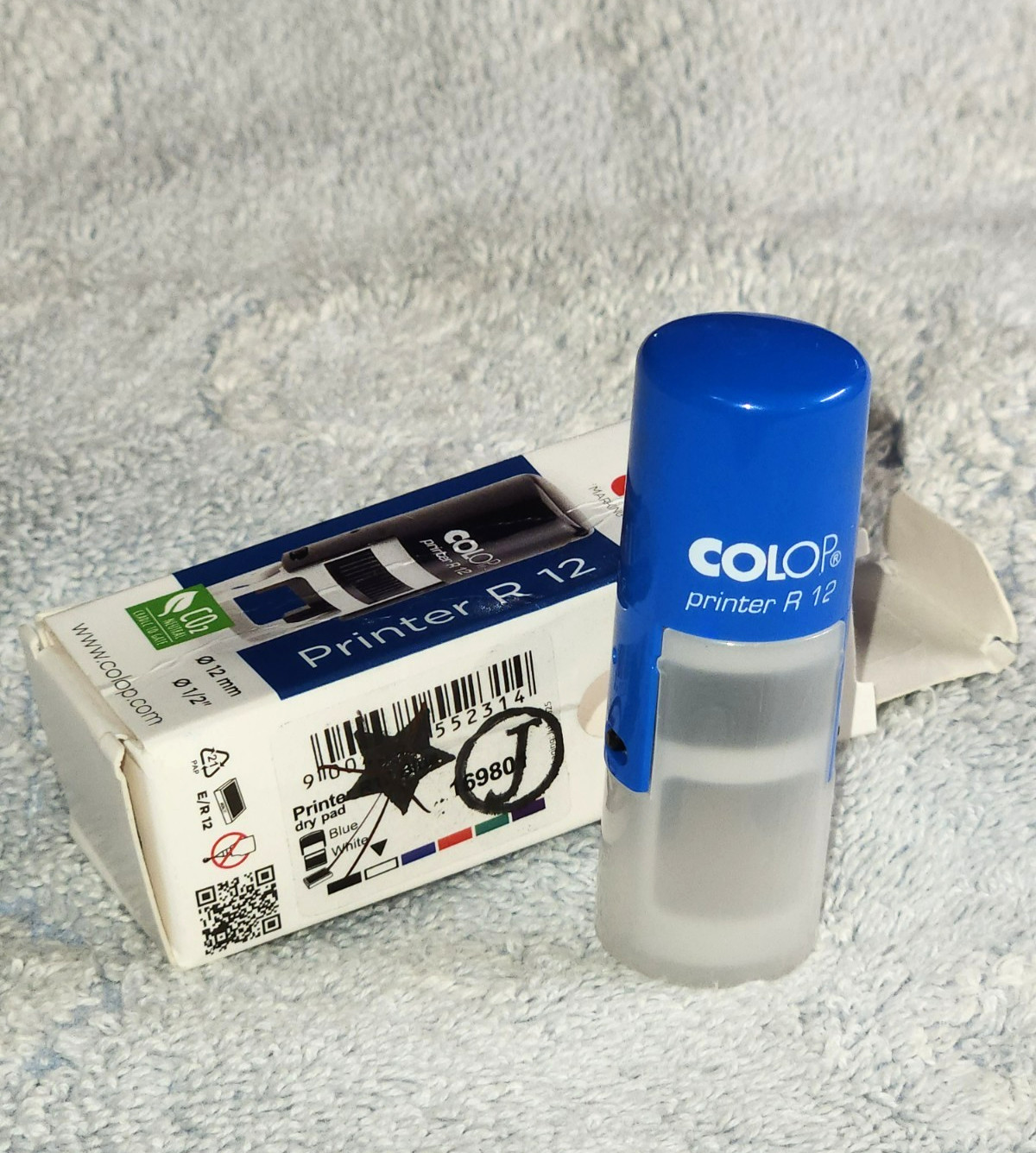 COLOP Mini Stamper - Alphabet Stamp 'J' in Black Ink