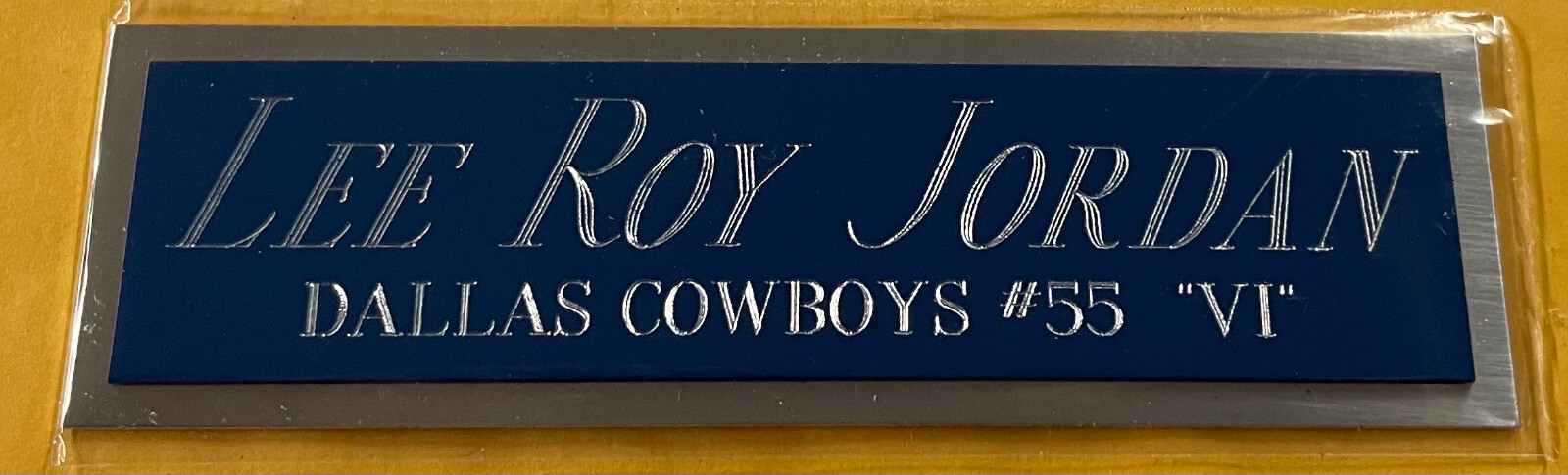 LEE ROY JORDAN COWBOYS NAMEPLATE AUTOGRAPHED Signed HELMET-JERSEY-FOOTBALL-PHOTO