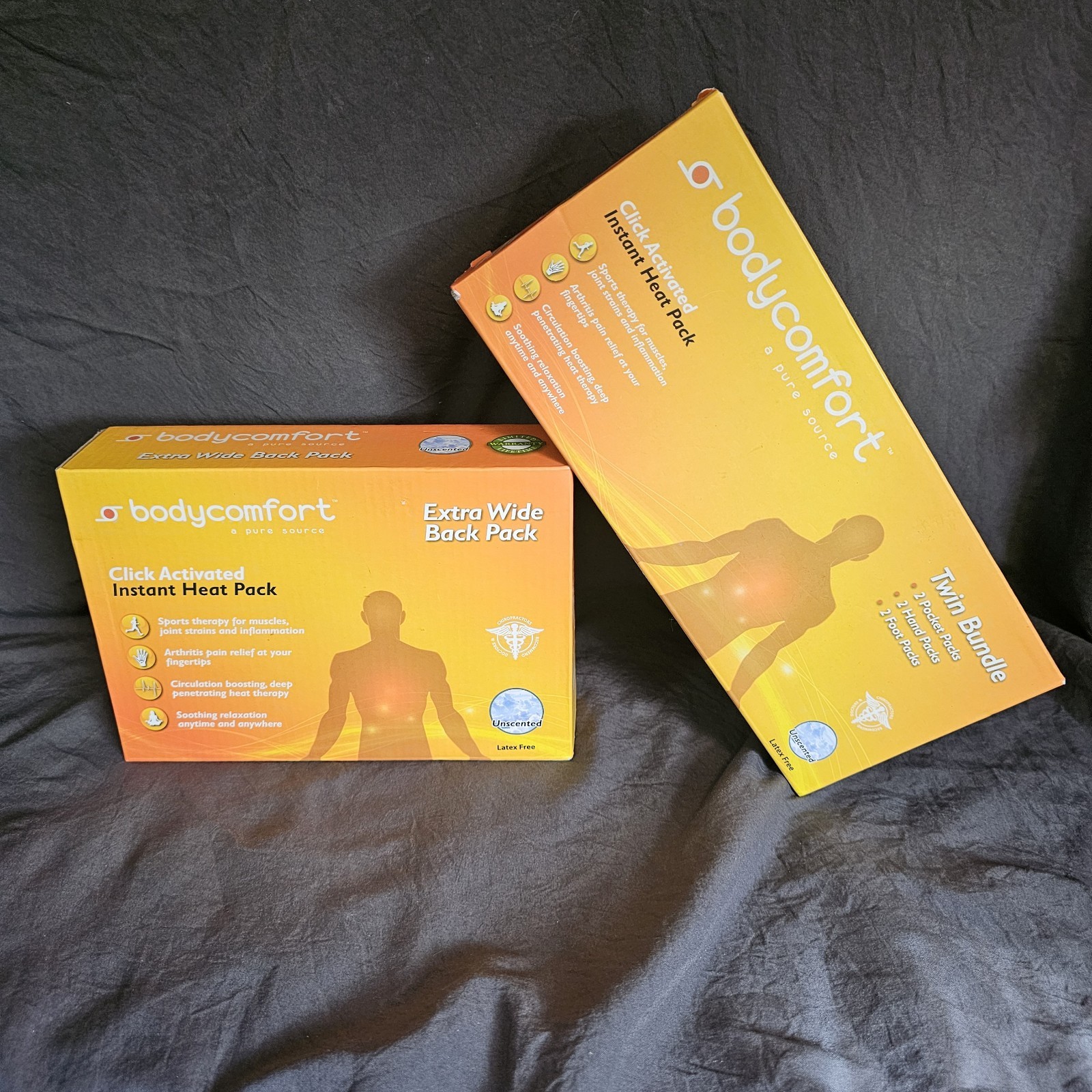 body comfort click Activated Instant Heat Packs Extra Wide Back, & Twin Pack