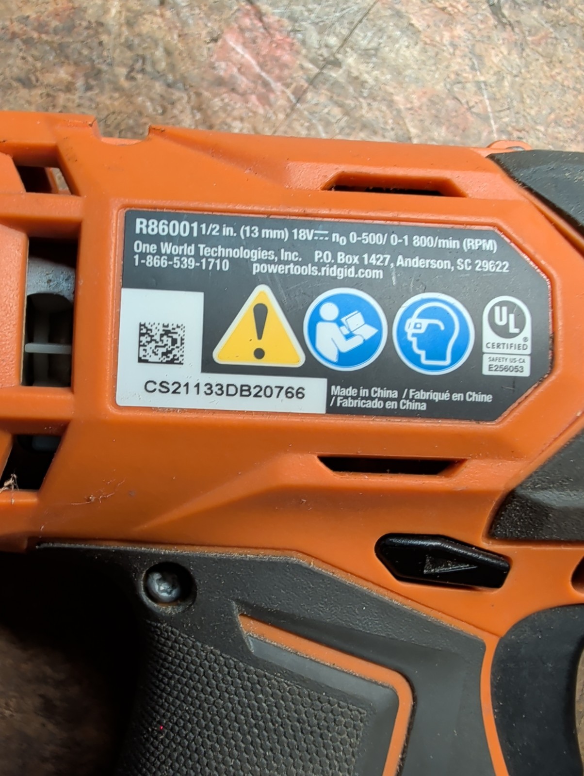 RIDGID R86001 18V Lithium-Ion Compact Drill/Driver - Orange (Tool Only)