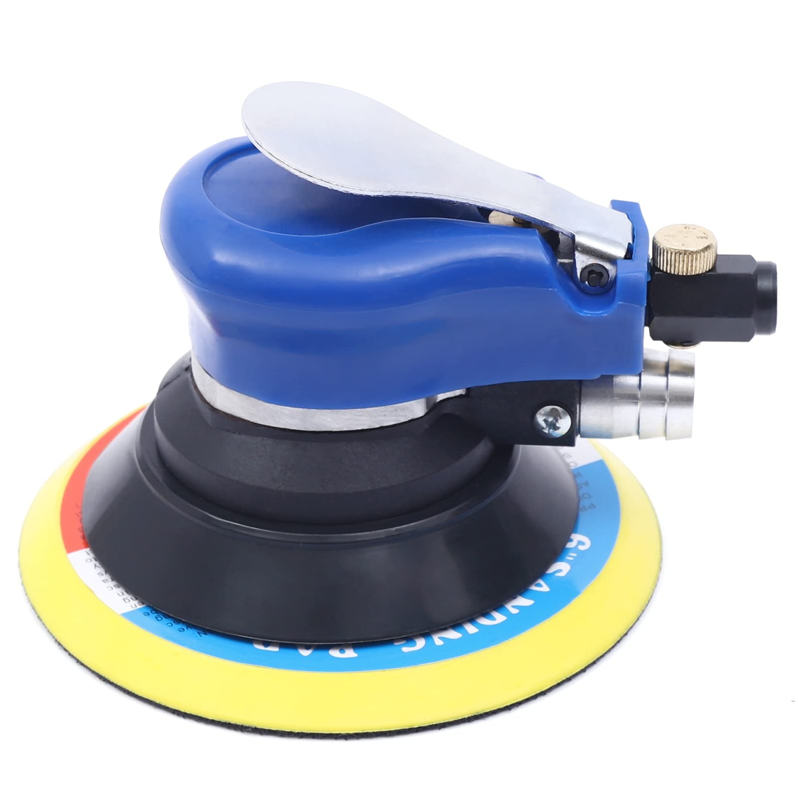 6"Air Palm Random Orbital Sander 10000 RPM Dual Action Pneumatic Round Polisher