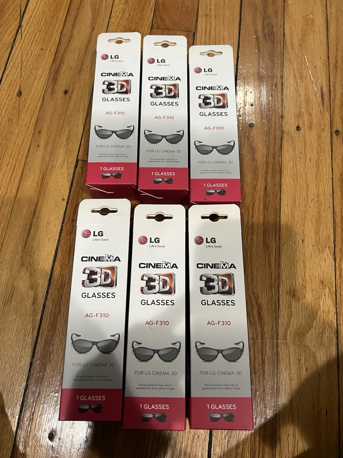 LG Cinema 3D Glasses Brand New Agf310 6 Pack Bundle