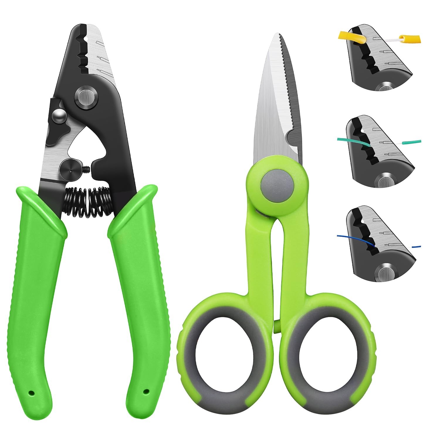 2 PCS 3 Hole Fiber Optic Stripper For 125um-250um Coating FTTH Scissors