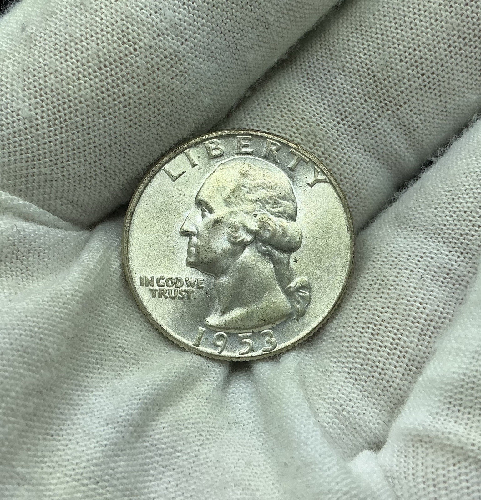 1953 Washington Silver Quarter Errors Die Cracks Reverse Uncirculated E317