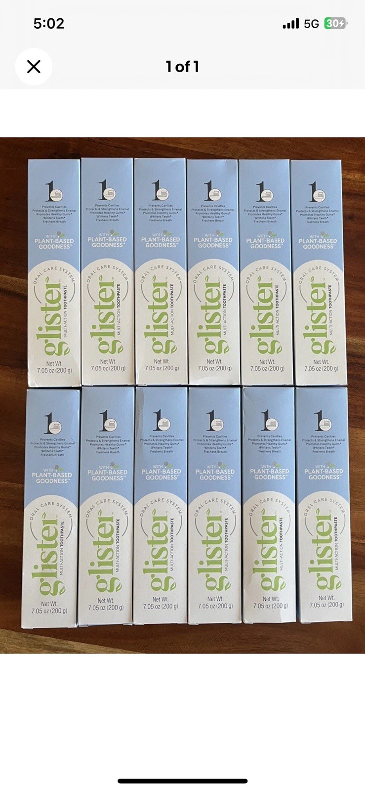 12 Pack GLISTER MULTI-ACTION FLUORIDE TOOTHPASTE 7.05OZ (200 g)