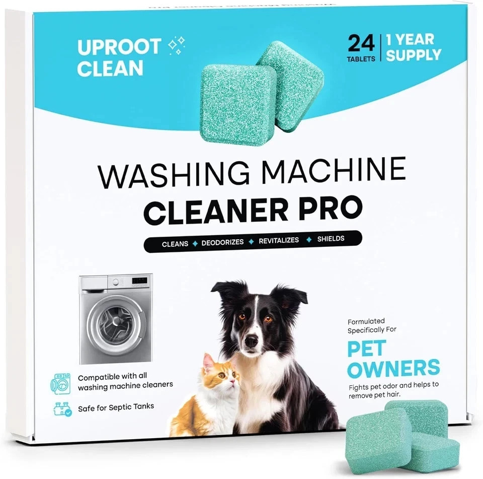 Uproot Clean Washing Machine Cleaner Tablets - 24 Pack for a 12 Month Supply. Fo