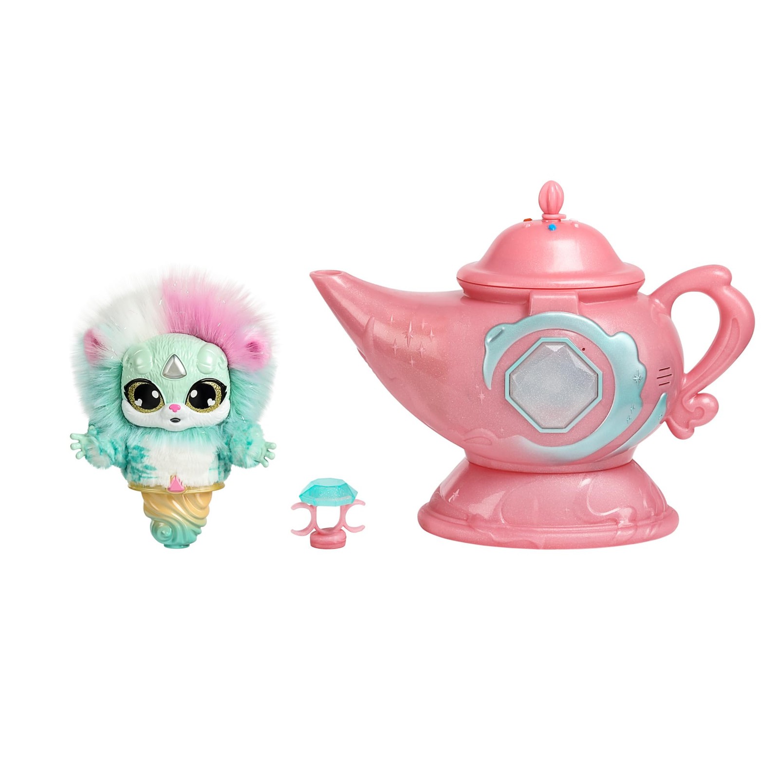 Magic Mixies Genie Lamp with Interactive 8" Plush Toy and Medium, Pink