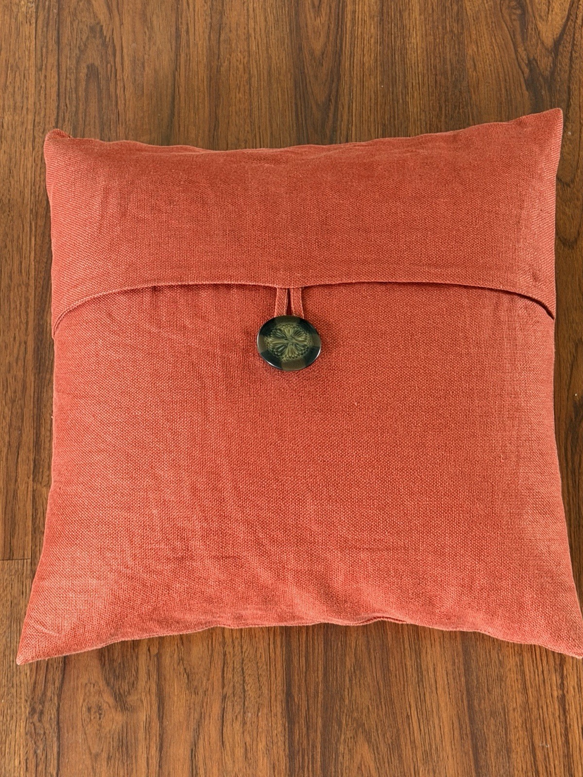 Pottery Barn Terracotta Linen Pillow Cover 18x18 Button Back Envelope