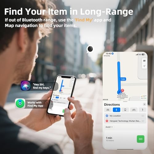 Air Tracker Tags-Bluetooth Smart Luggage Tracker Works with Apple 4 Pack Black