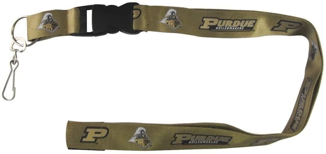 Purdue University Boilermakers Gold Lanyard Keychain Double Sided Breakaway...