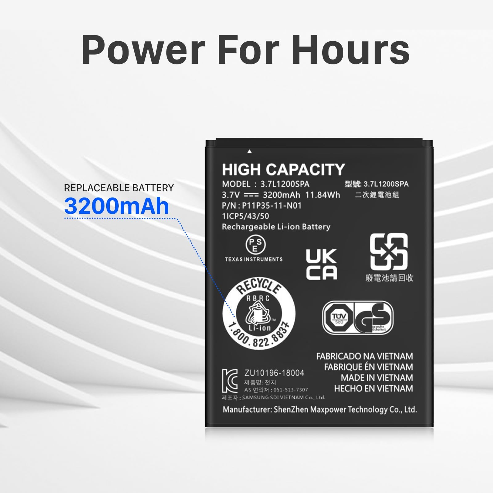 TI-84 Plus CE Battery, 3200mAh Replacement Battery for Texas Instruments...