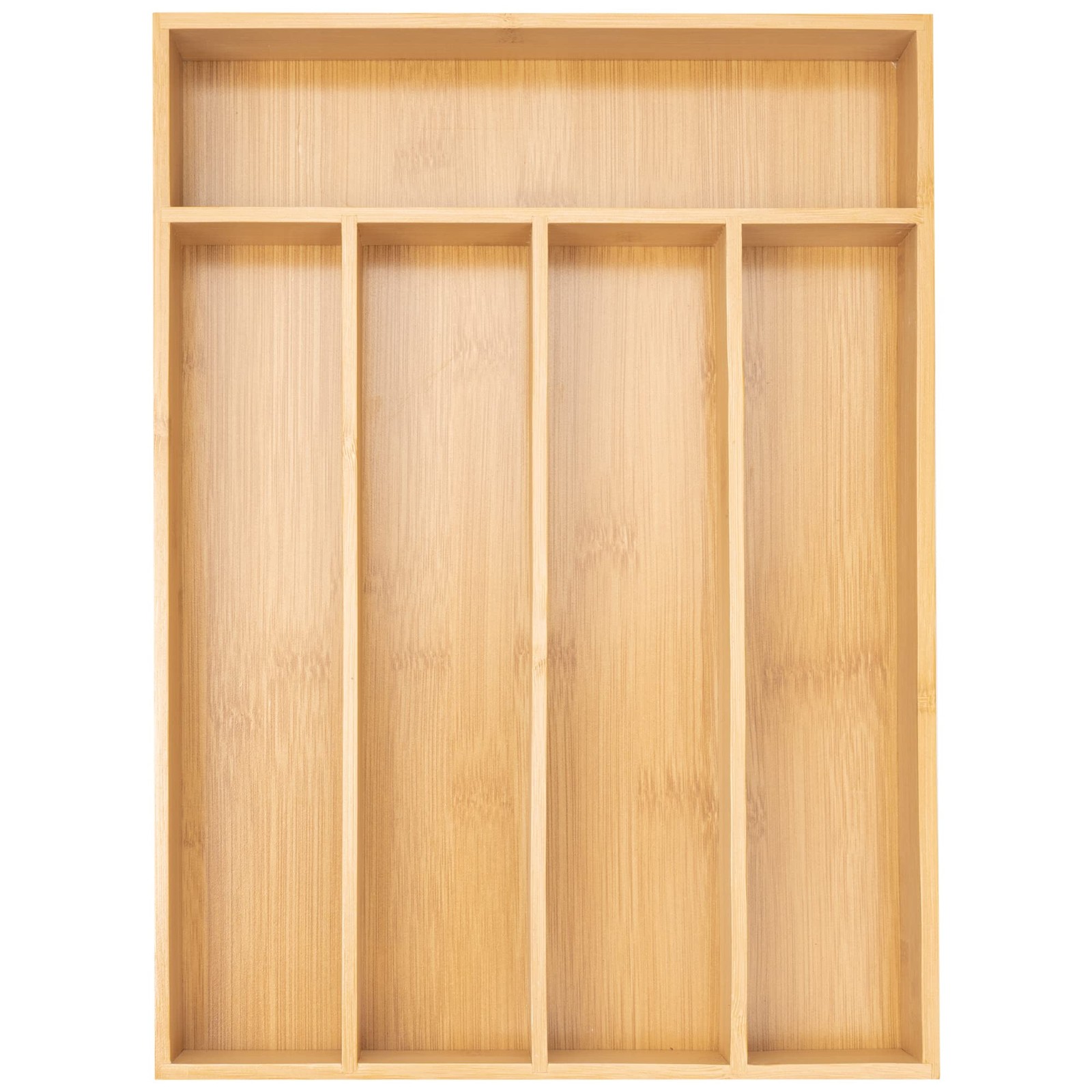 Besilord Silverware Organizer Kitchen Drawer 5 Slots, Natural