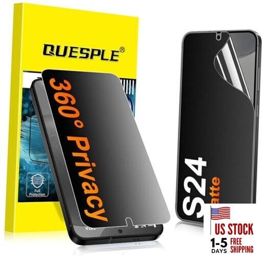 2 Pack for Samsung Matte Privacy Screen Protector [Not Glass], 360° Galaxy S24