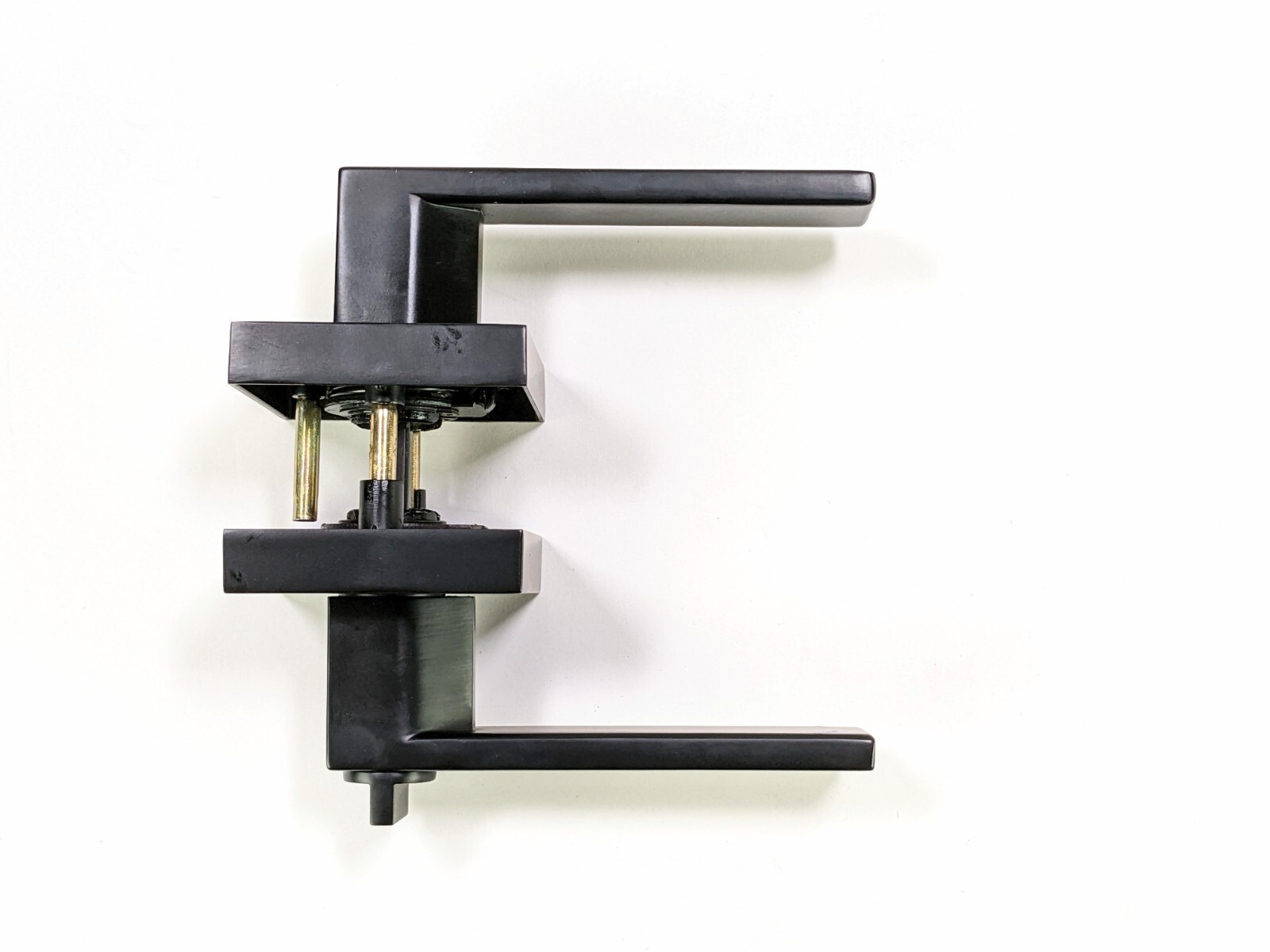 10 Pack Square Keyed Entry Levers & Single Cylinder Deadbolt Combo Flat Black