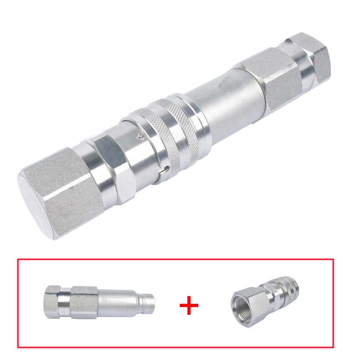 Male & Female Flat Face Coupler for Bobcat Backhoe Loader Excavator 7246790EF