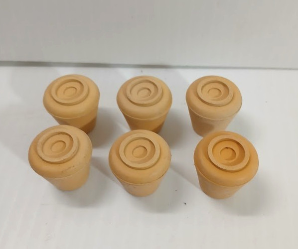 6 PC Rubber Walking Stick Cane Tips  Beige Non Slip Heavy  Duty 1/2"