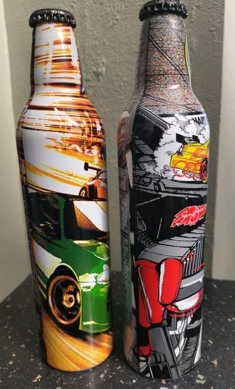 FULL 2008 Nascar Martinsville Speedway Mountain Dew Sam Bass Aluminum Bottles