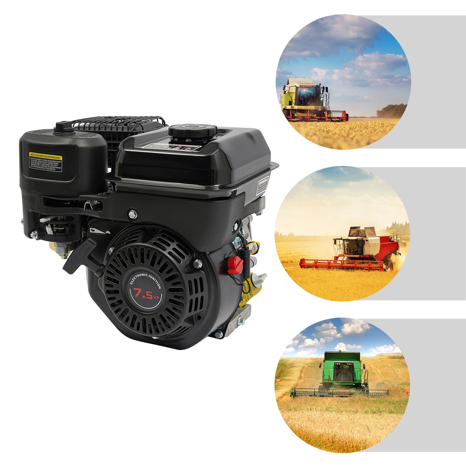 212cc 7.5HP 4-Stroke Gasoline Engine Steel Start Engine W/ Pull Start
