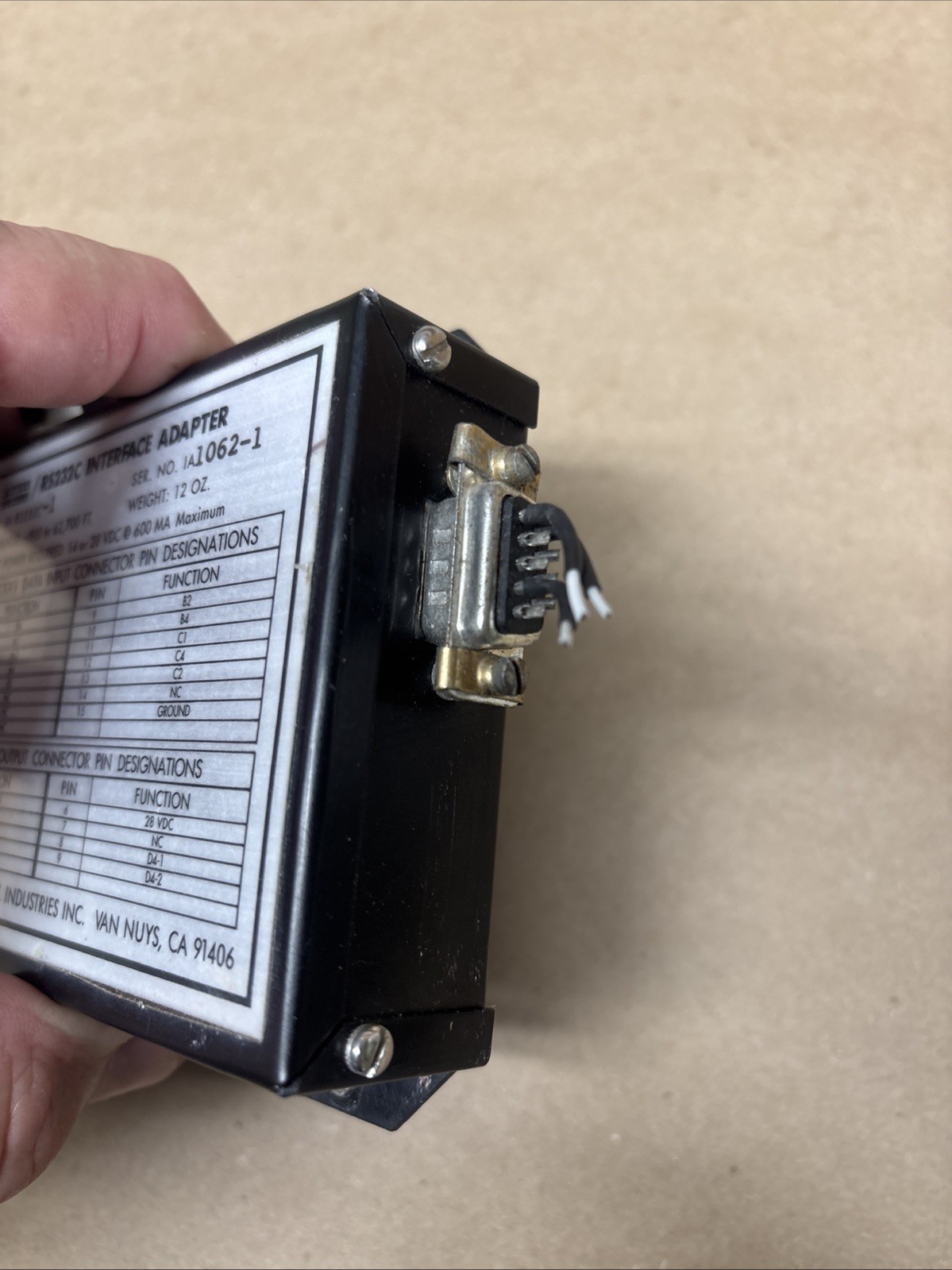 Trans-Cal TCI IA-RS232C Altitude Encoder RS232 Interface Adapter Tested Good