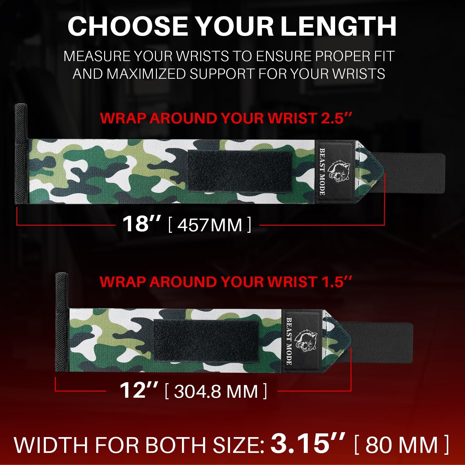 HeavyDuty Weightlifting Wrist Wraps with Thumb Loop for Powerlifting & Training