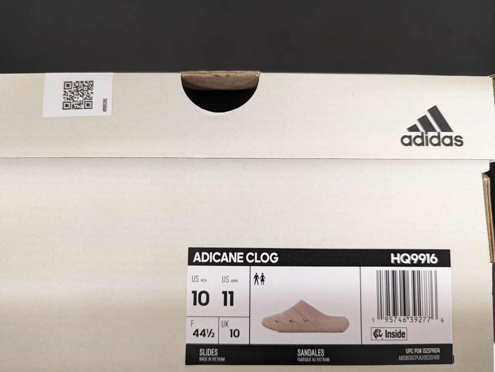 Adidas Clogs Adicane Slides Tan Sand Comfort Recovery Lightweight HQ9916- NIB