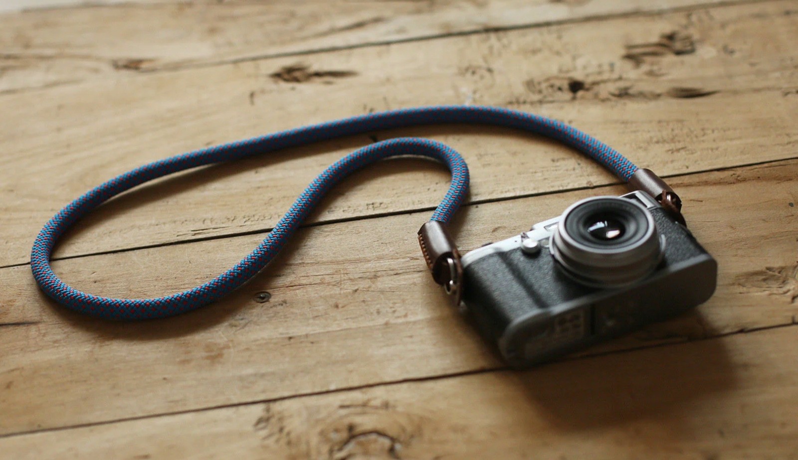 Blue & Red Handmade Rope Camera Strap