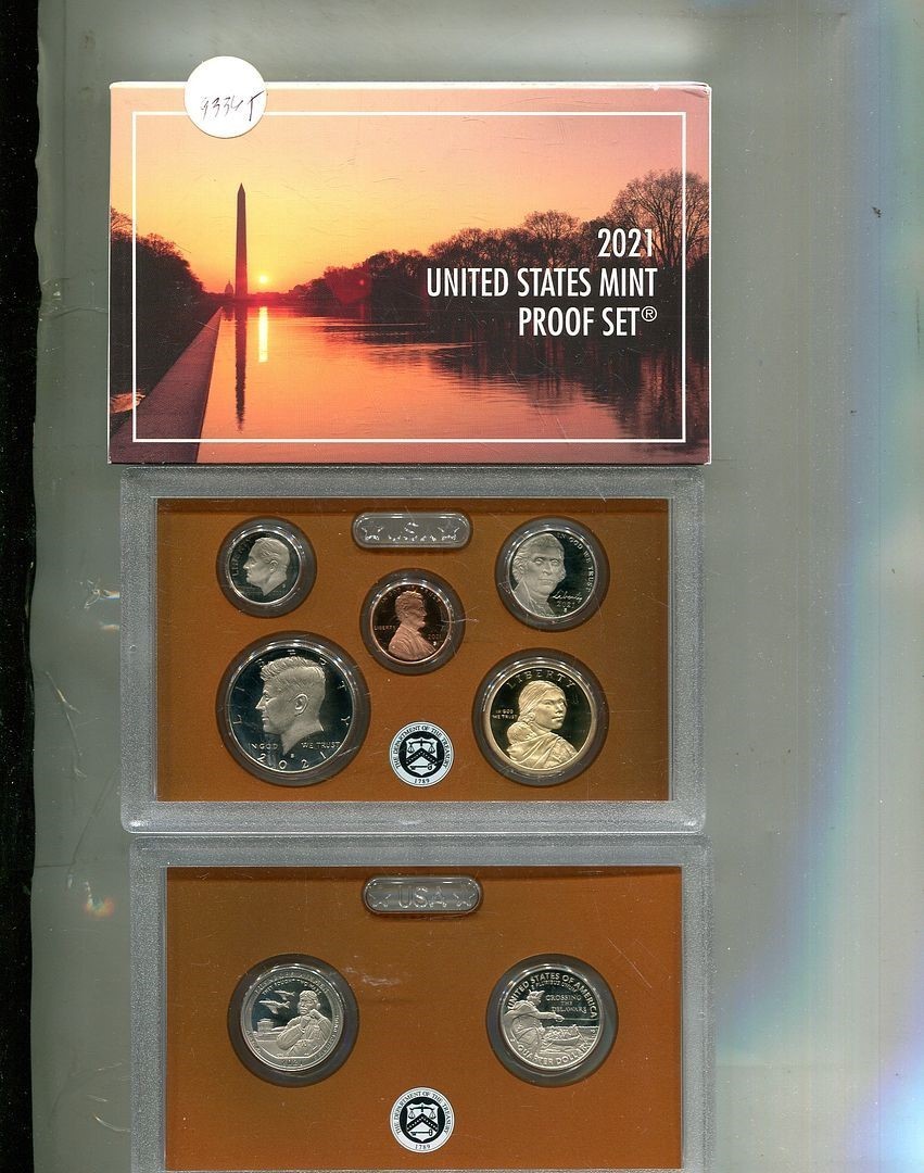 2021 S UNITED STATES FULL 7 COIN PROOF SET ORIGINAL BOX AND COA 9336T