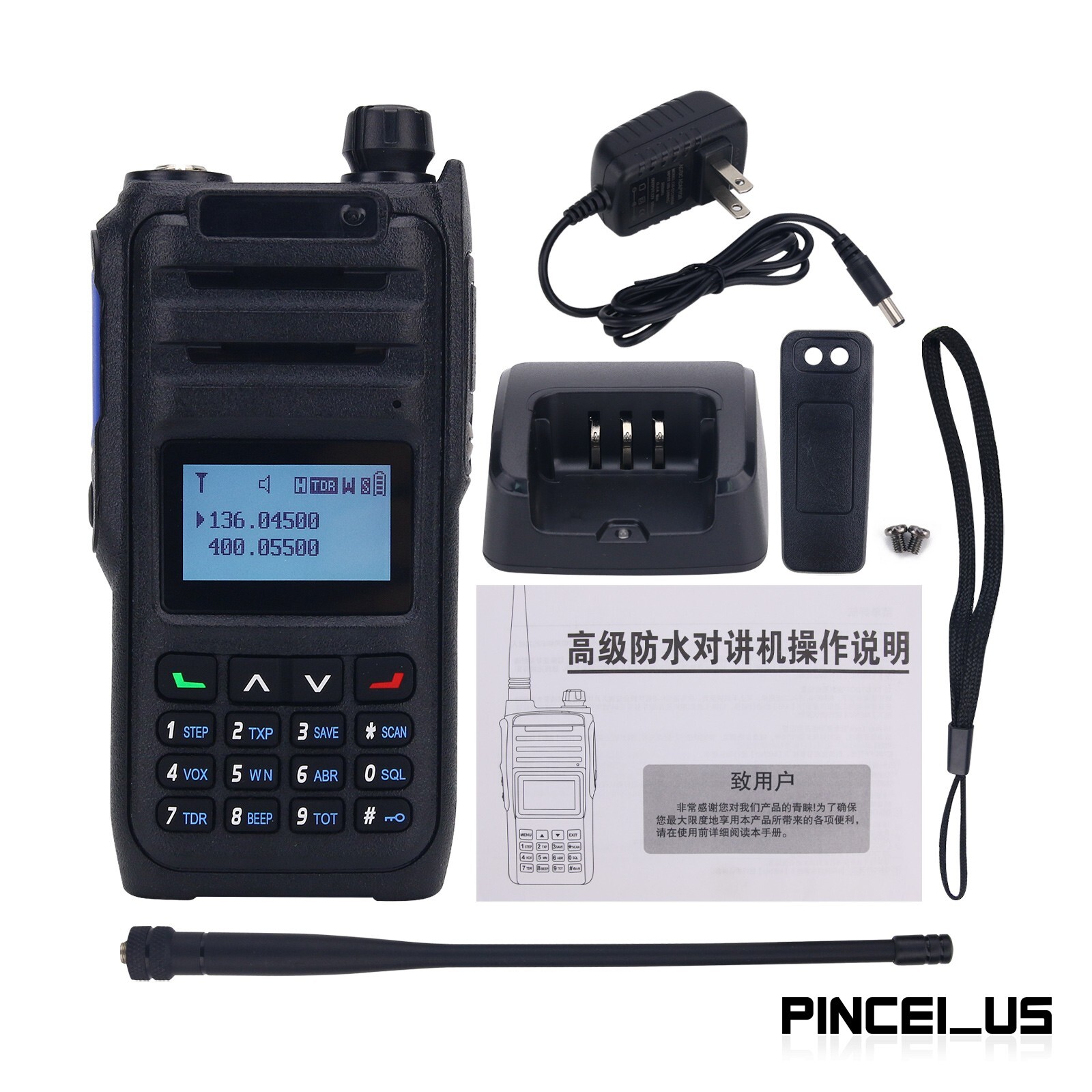 15W Marine Radio Walkie Talkie Dual Band Handheld Transceiver for Boats Ships