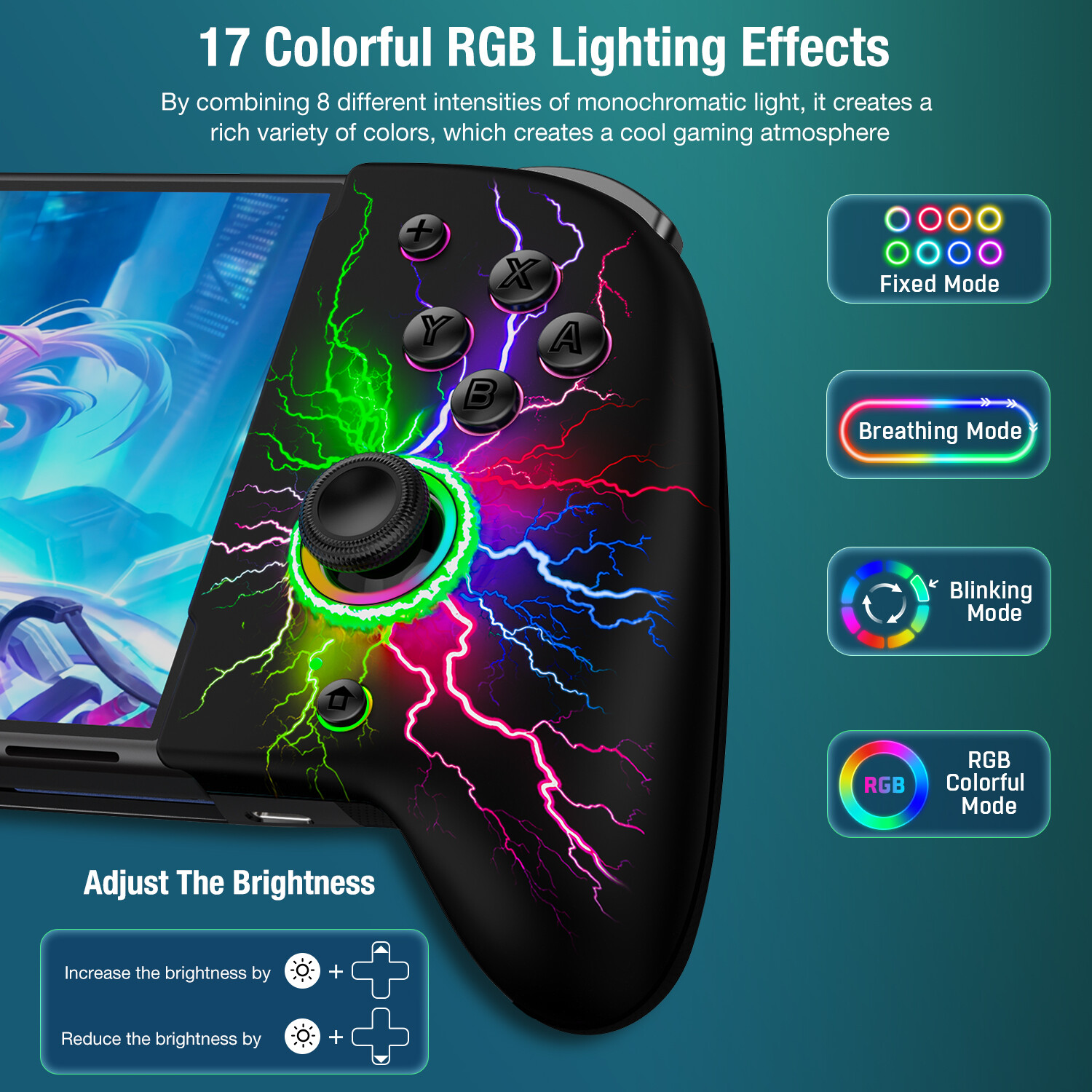 Full-Size Grip Handheld Wireless Controller For Nintendo Switch/OLED Joy-con