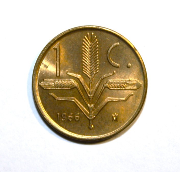 S-7 - Mexico 1 Centavo 1966 Brilliant Uncirculated Coin Oat Sprigs *** Key Date