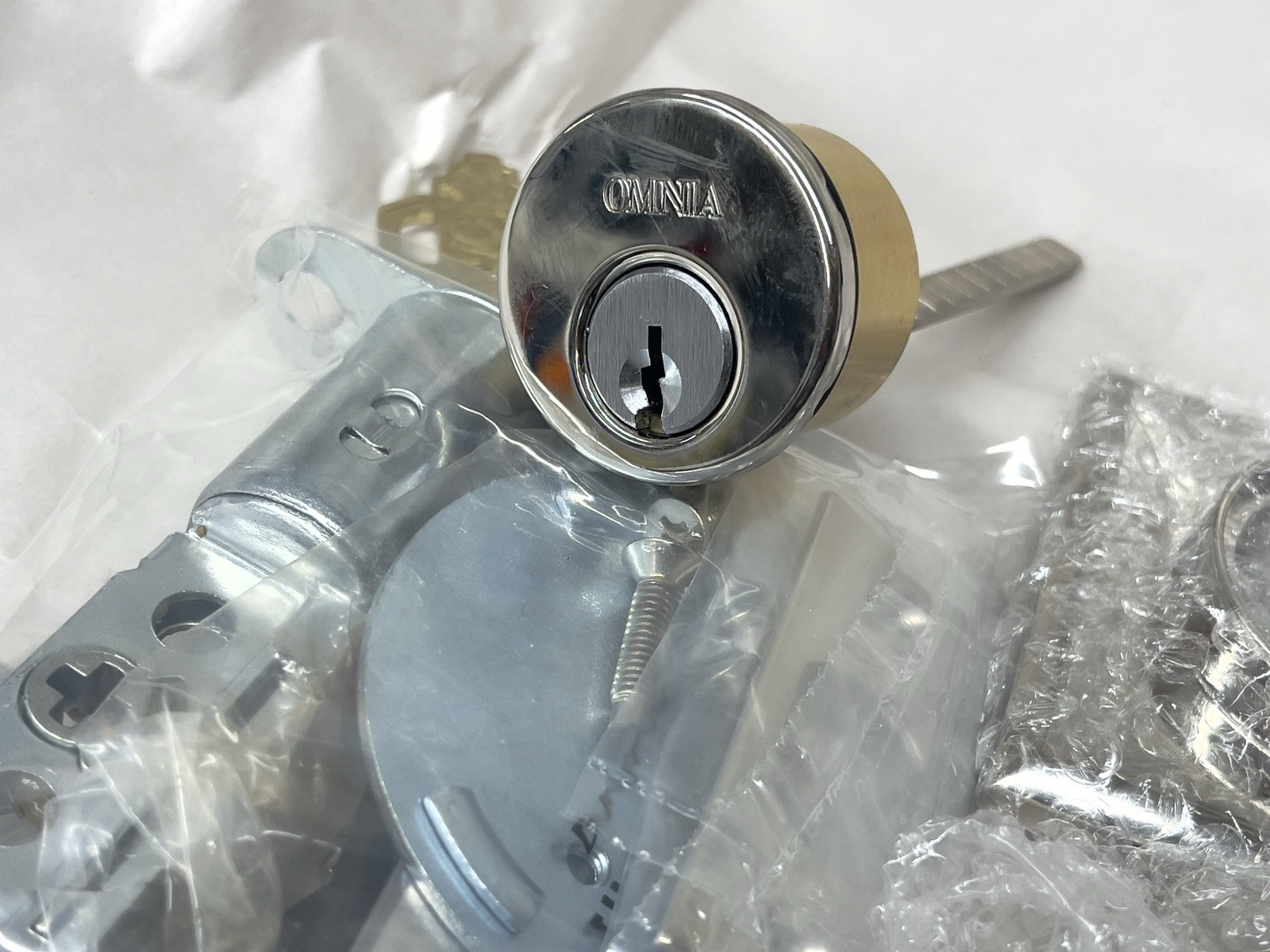 Omnia Prodigy Rectangular Deadbolt Set RECTDBA34.38.14 Polished Nickel Plated