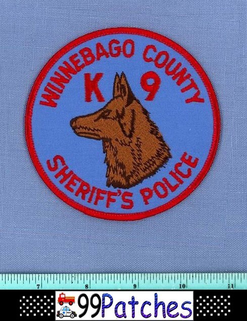 WINNEBAGO COUNTY SHERIFF'S POLICE K-9 ILLINOIS Shoulder Patch K9 DOG CANINE 8D