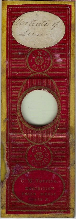 Tartrate of Lime Microscope Slide by C. M. Topping for Polariscope Viewing