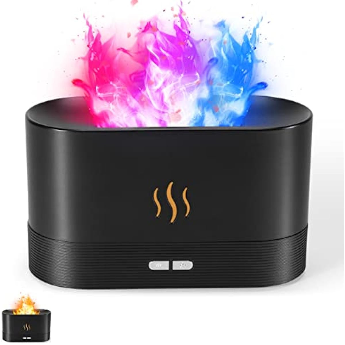 Colorful Flame Fireplace Aroma Diffuser - 180ml Cool Mist Humidifier with Remote