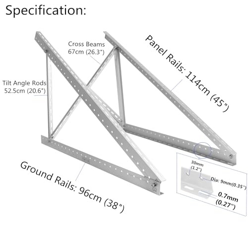 45" Solar Panel Mount Bracket for 100-400 Watts Solar Panel with Enhanced